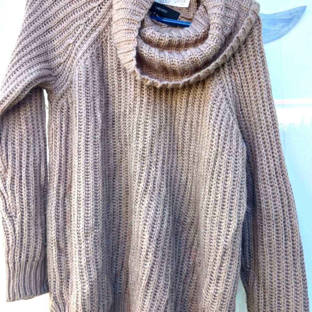 Nine West Womens tan Cowlneck Sweater
